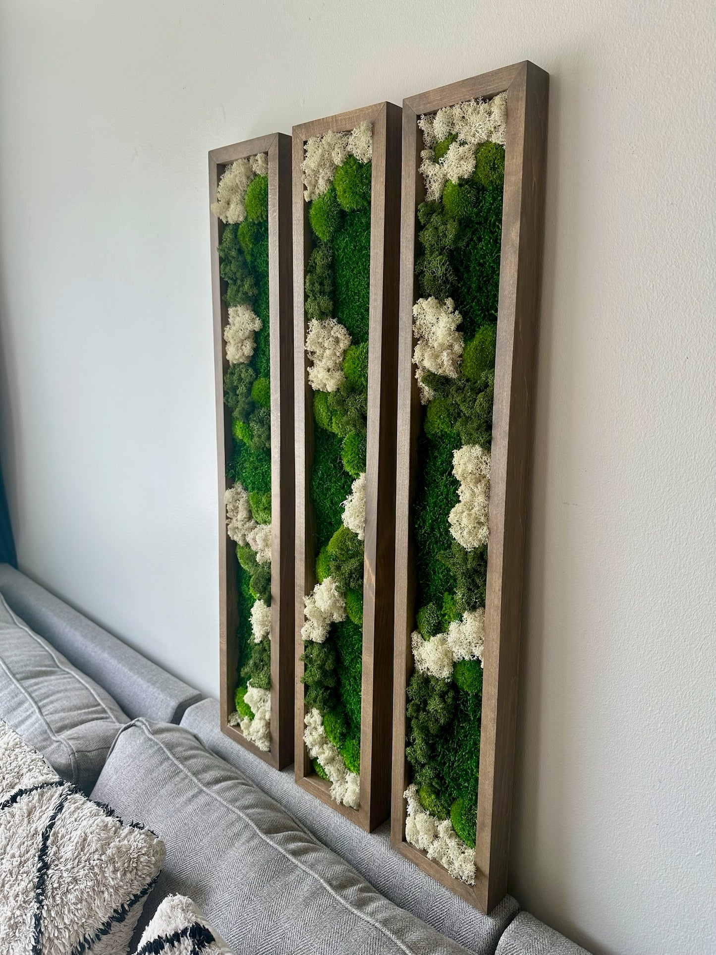 Long Rectangle Preserved Moss Decor -6” x 36” - Pole & Reindeer Moss