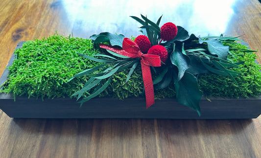Preserved Moss Centerpiece | Olive Wood, Reindeer Moss Decor