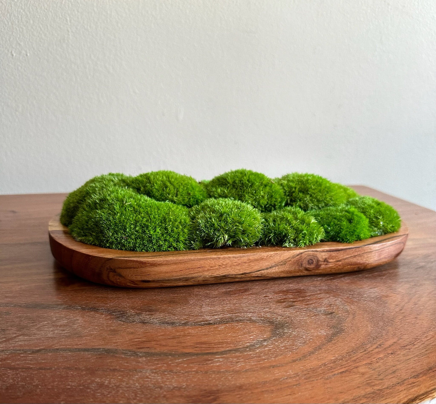 Moss Centerpiece | Pole Moss | Moss Planter | Preserved Moss Gift | Wood Nature Bowl | Green Pole Moss | Wedding Gift | Wedding Centerpieces