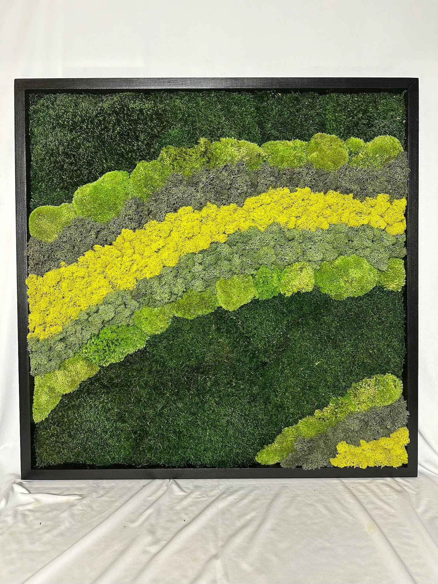 Moss Wall Art | Preserved Moss Art | Moss Wall Decor | Wood Frame Sets | Large Square 20" x 20" | Set of 1 to 8 | Reindeer Sheet Pole Moss