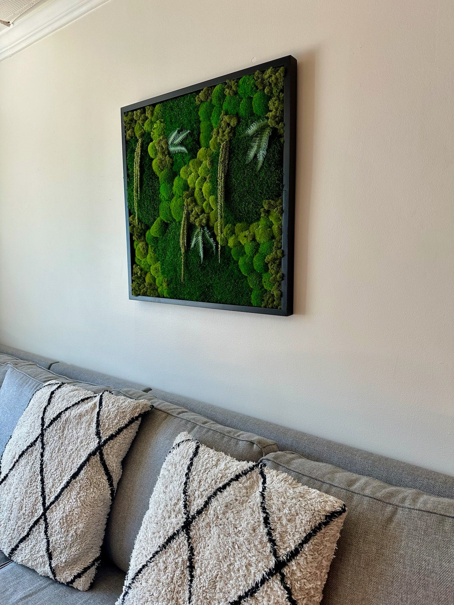 Moss Wall Art | Preserved Moss Art | Moss Wall Decor | Wood Frame Sets | Large Square Single - Four Set | 30 “ by 30”