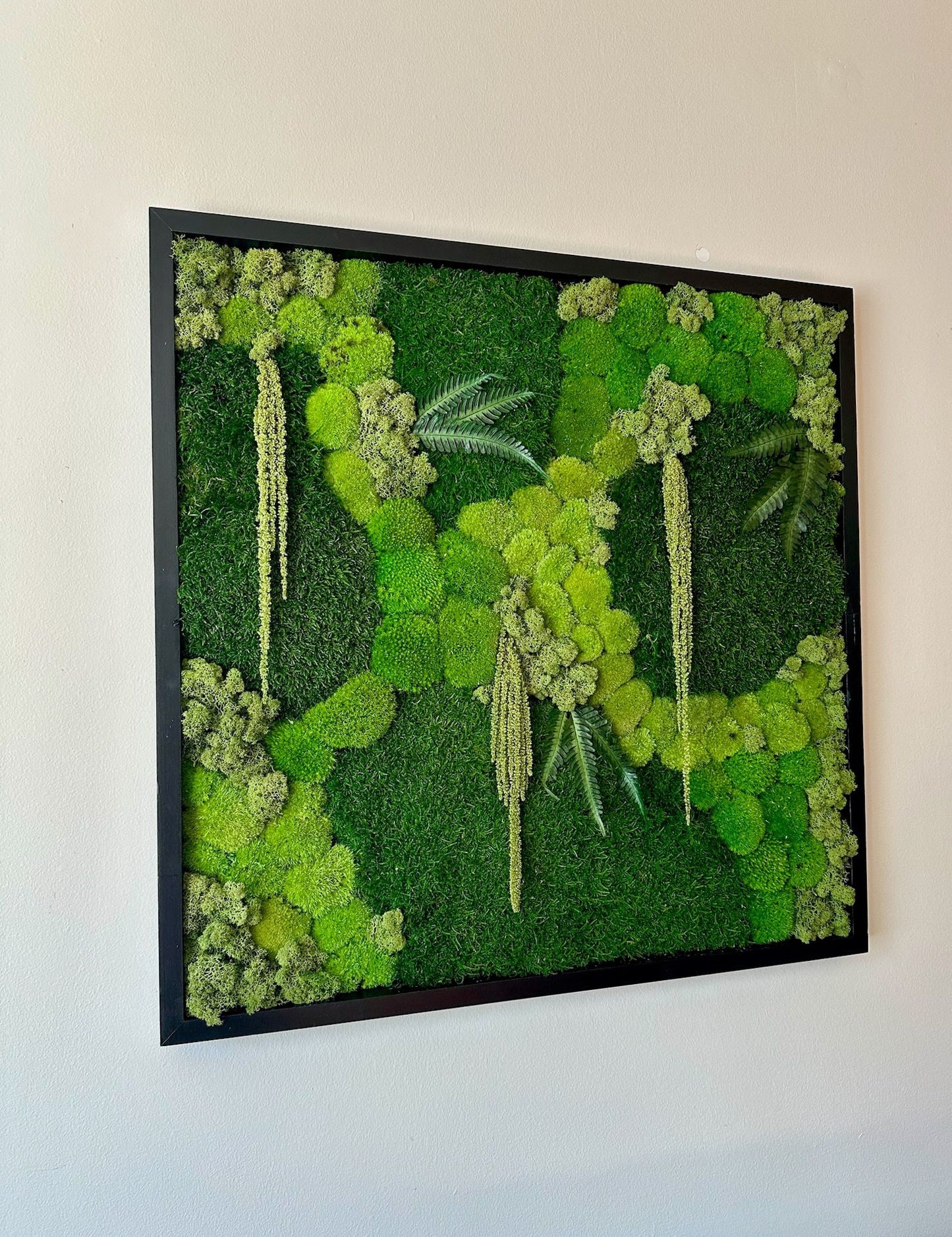 Moss Wall Art | Preserved Moss Art | Moss Wall Decor | Wood Frame Sets | Large Square Single - Four Set | 30 “ by 30”