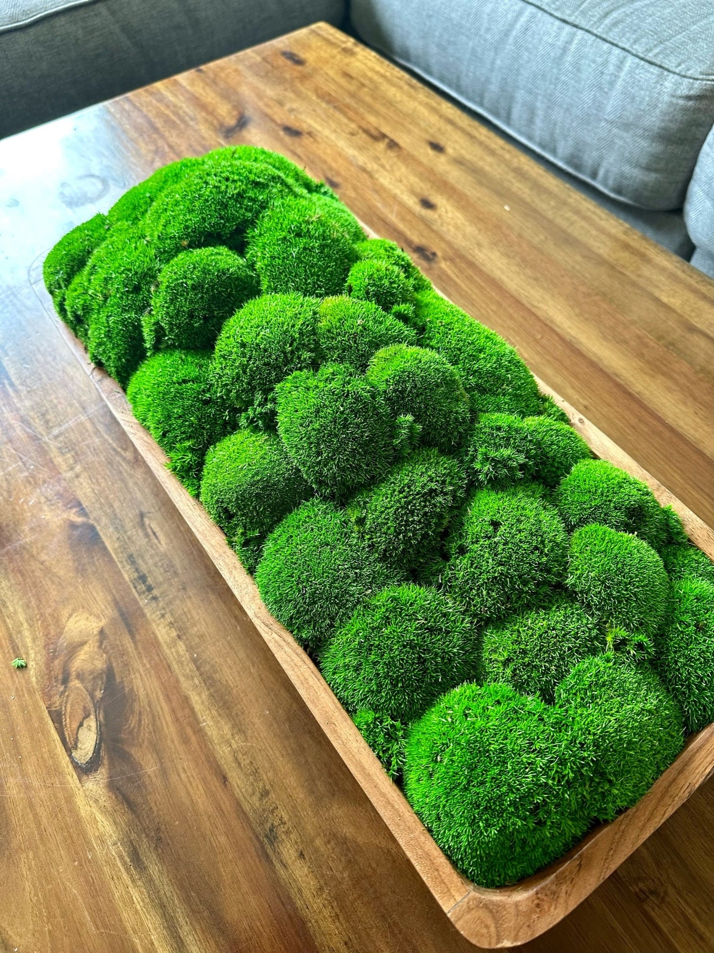 Moss Centerpiece Large | Pole Moss | Moss Planter | Preserved Moss Gift | Wood Nature Bowl | Green Pole Moss | Gift | Wedding