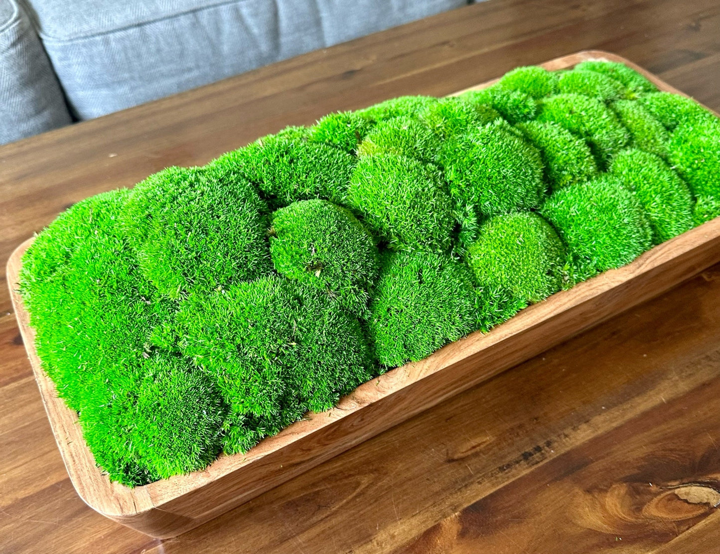 Moss Centerpiece Large | Pole Moss | Moss Planter | Preserved Moss Gift | Wood Nature Bowl | Green Pole Moss | Gift | Wedding