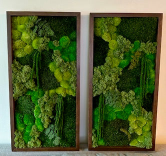 Long Rectangle Preserved Moss Decor - 15" by 30" - Pole & Reindeer Moss