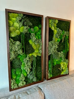 Long Rectangle Preserved Moss Decor - 15" by 30" - Pole & Reindeer Moss