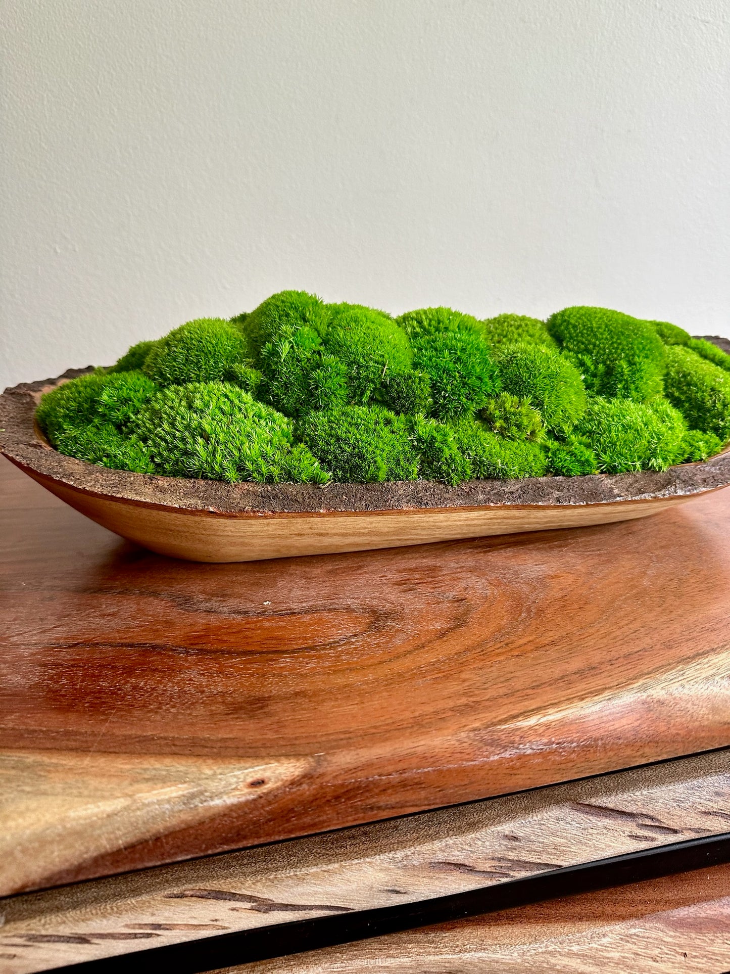 Moss Centerpiece Large | Pole Moss | Moss Planter | Preserved Moss Gift  | Wood Nature Bowl | Green Pole Moss | Gift | Wedding