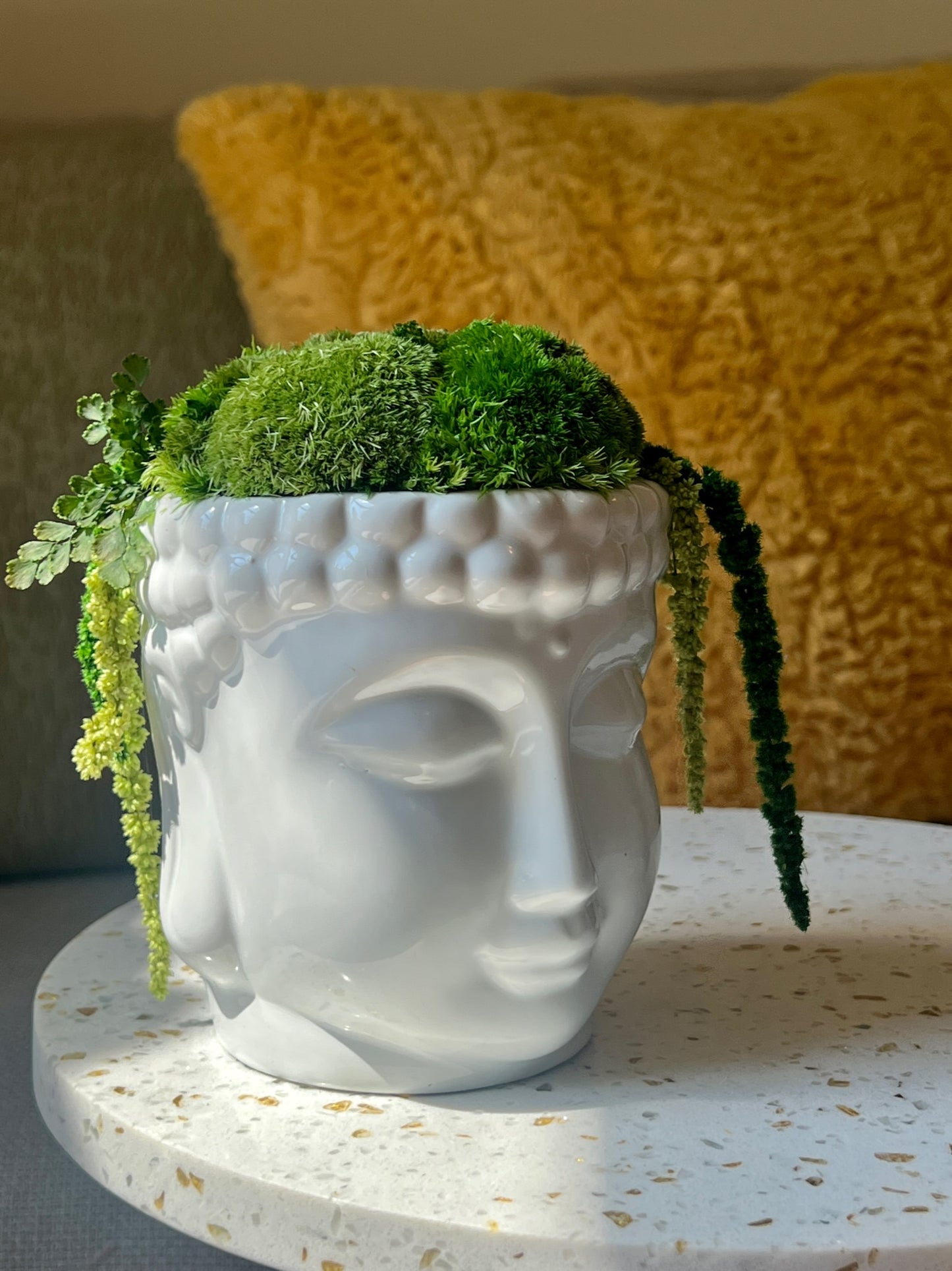 Moss Centerpiece Buddha Bowl | Pole Moss | Preserved Fern | Ceramic Centrepiece Bowl | Gift | Wedding Centrepiece