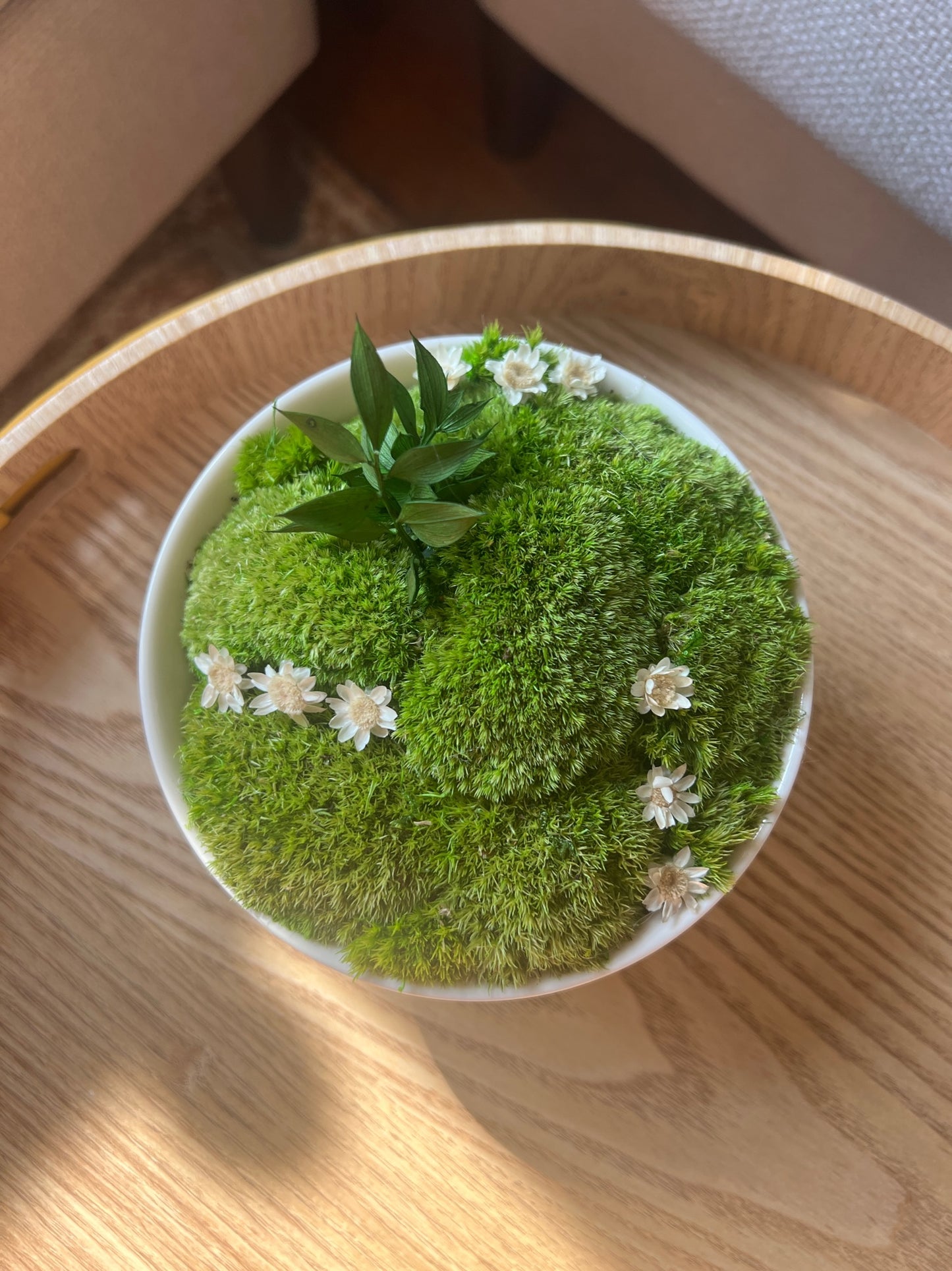 Moss Centerpiece | Mood Moss | Preserved Moss Gift | Ceramic Centerpiece Bowl | One of a Kind | Green Mood Moss | Wedding Centrepiece