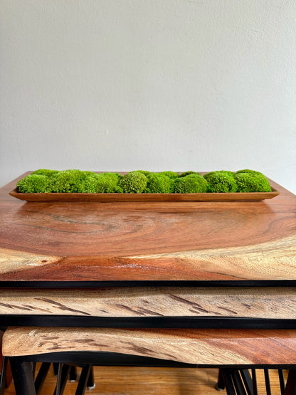 Moss Centerpiece | Pole Moss | Moss Planter | Preserved Moss Gift | Wood Nature Bowl | Green Pole Moss | Wedding Gift | Wedding Centerpieces