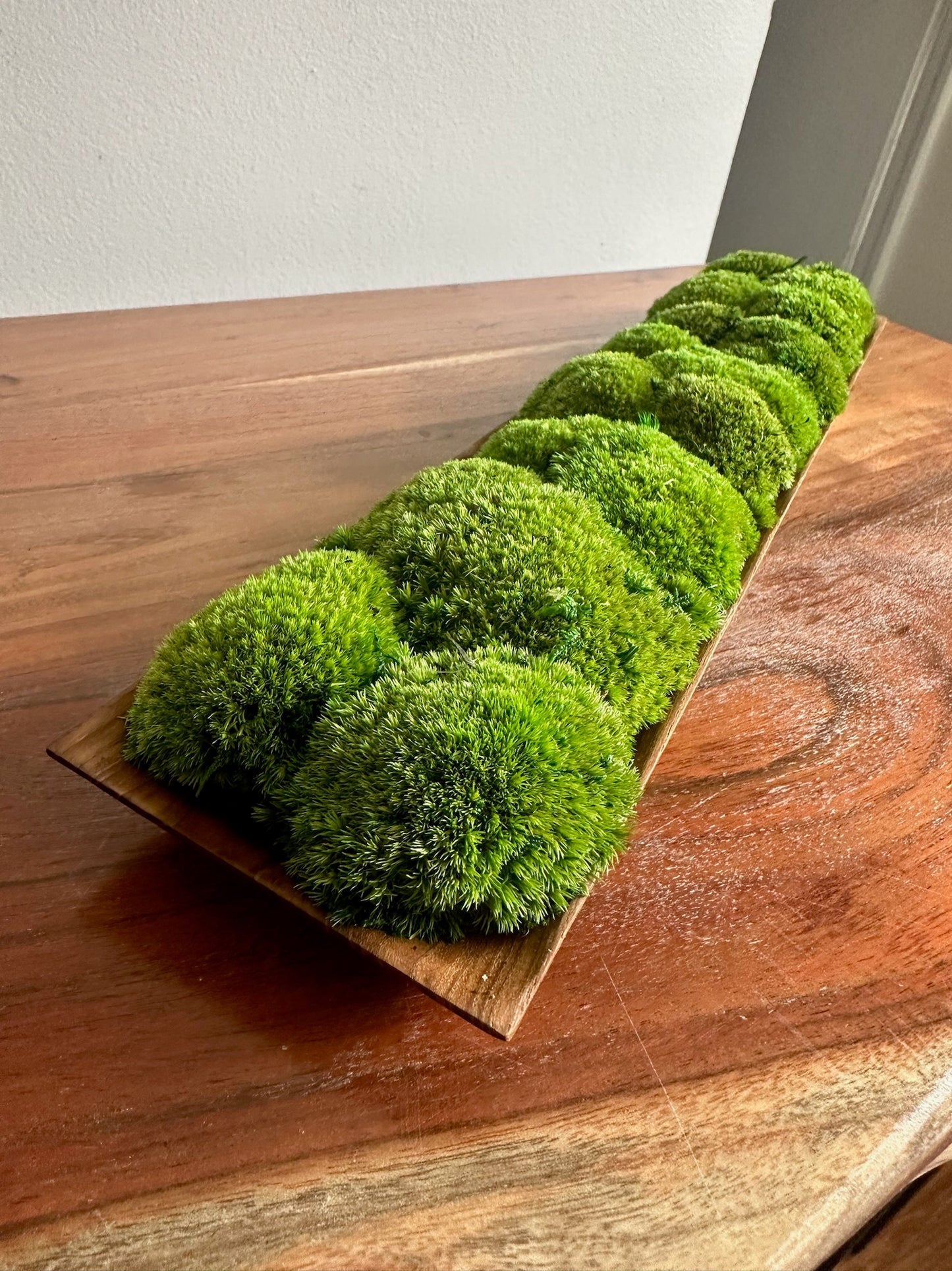 Moss Centerpiece | Pole Moss | Moss Planter | Preserved Moss Gift | Wood Nature Bowl | Green Pole Moss | Wedding Gift | Wedding Centerpieces