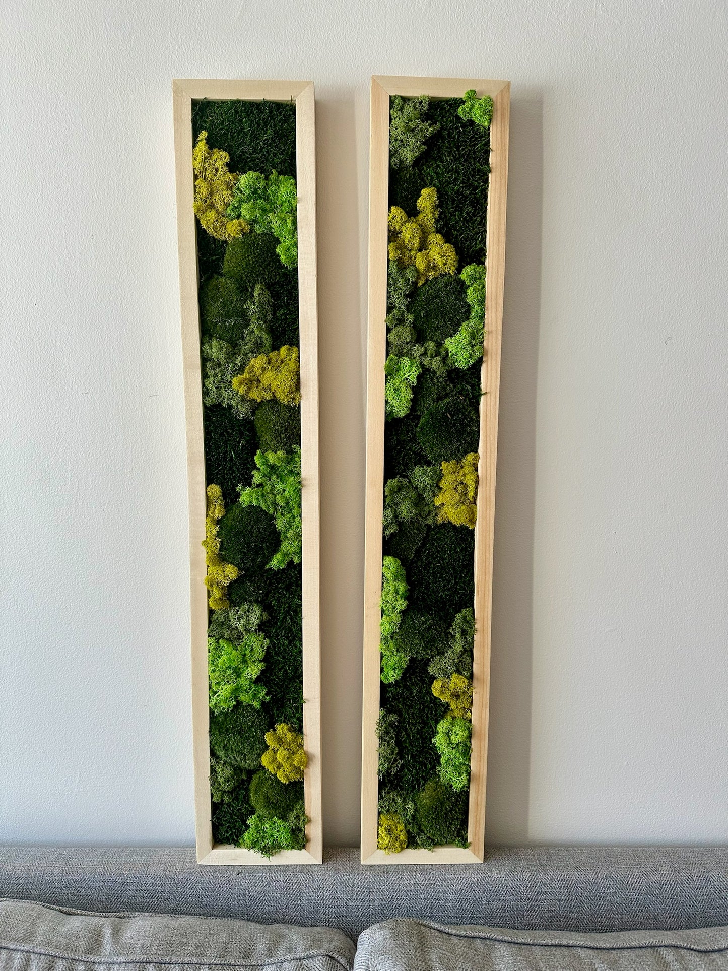 Long Rectangle Preserved Moss Decor -6” x 36” - Pole & Reindeer Moss