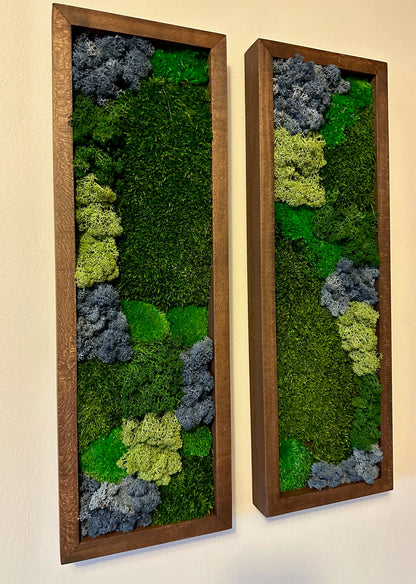 Moss Wall Art | Preserved Moss Art Framed | Moss Wall Decor | Moss Wall Sets | Large Rectangle Single to Six Set | Reindeer Moss Pole Moss