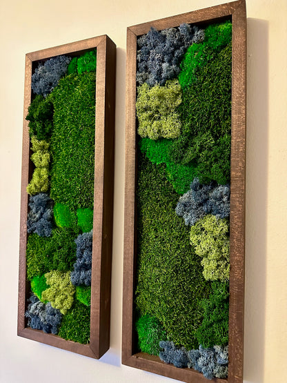 Moss Wall Art | Preserved Moss Art Framed | Moss Wall Decor | Moss Wall Sets | Large Rectangle Single to Six Set | Reindeer Moss Pole Moss