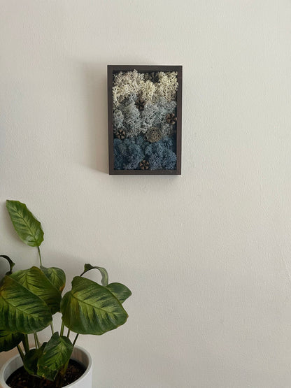 Moss Wall Art | Preserved Moss Art Framed | Rectangle Frame | Water Ice Snow | Mothers Day Gift