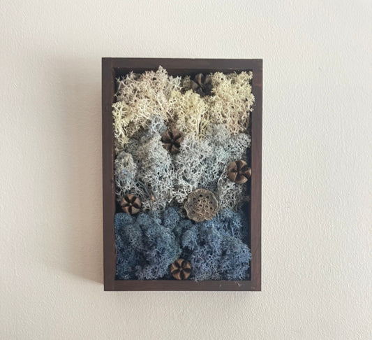 Moss Wall Art | Preserved Moss Art Framed | Rectangle Frame | Water Ice Snow | Mothers Day Gift