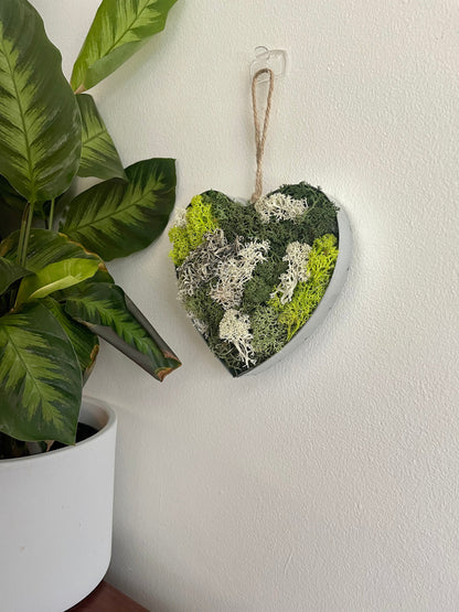 Heart Moss  | Wall Art  |  Home  Decor  | Metal Heart  | Green | USA - TARIFF FREE