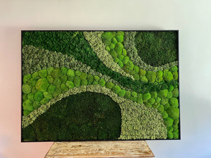 Moss Wall Art | Preserved Moss Framed | Large Moss Wall Decor | Pole, Sheet & Reindeer Moss | Only Available for delivery - TORONTO AND GTA