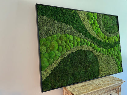 Moss Wall Art | Preserved Moss Framed | Large Moss Wall Decor | Pole, Sheet & Reindeer Moss | Only Available for delivery - TORONTO AND GTA