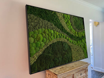 Large Preserved Moss Wall Art: Reindeer & Sheet Moss | USA - TARIFF FREE
