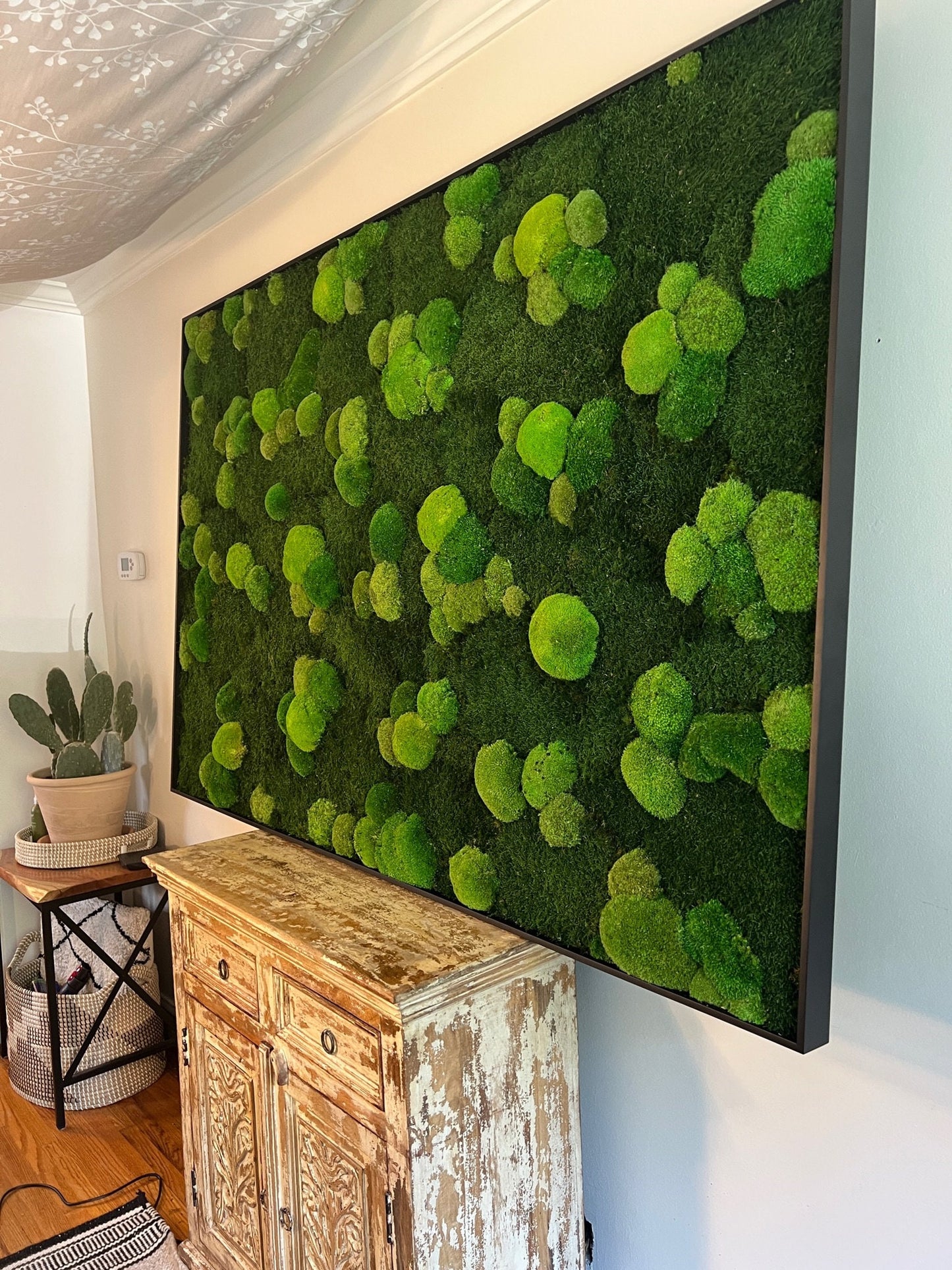 Preserved Reindeer Moss Wall Art: Framed Natural Home Decor | USA - TARIFF FREE
