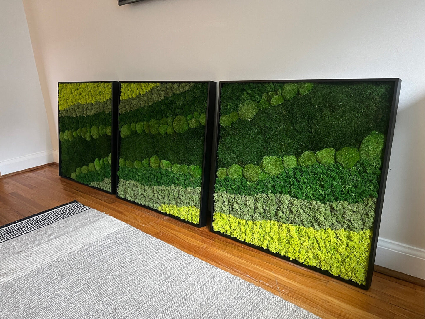 Moss Wall Art | Preserved Moss Framed | Large Moss Wall Decor | Pole, Sheet & Reindeer Moss |