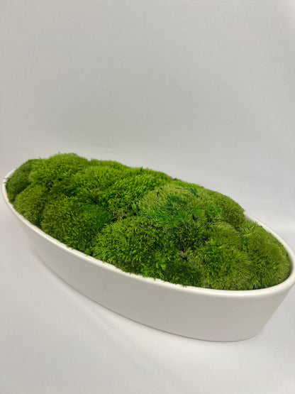 Moss Centerpiece | Mood Moss | Preserved Moss Gift | Ceramic Centerpiece Bowl | One of a Kind | Green Mood Moss | Wedding Centrepiece