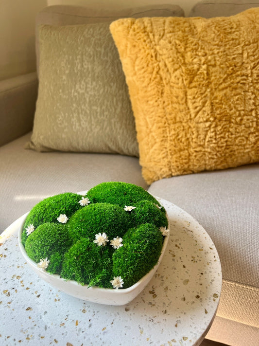 MOSS CENTREPIECE | Pole Moss | Moss Heart Bowl | Preserved Moss Gift  | Moss Bowl | One of a Kind | Green Pole Moss | Wedding Gift