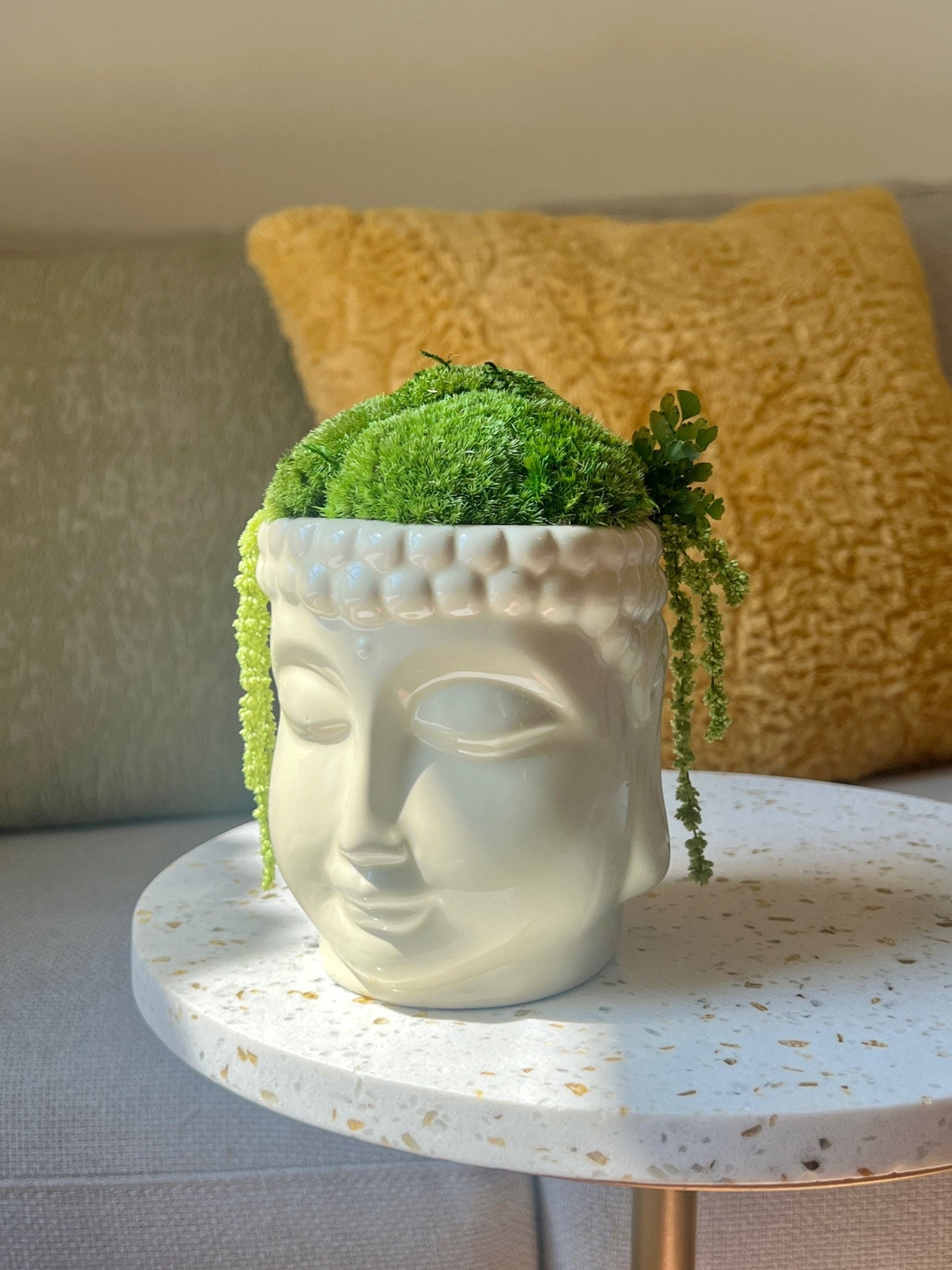 Moss Centerpiece Buddha Bowl | Pole Moss | Preserved Fern | Ceramic Centrepiece Bowl | Gift | Wedding Centrepiece