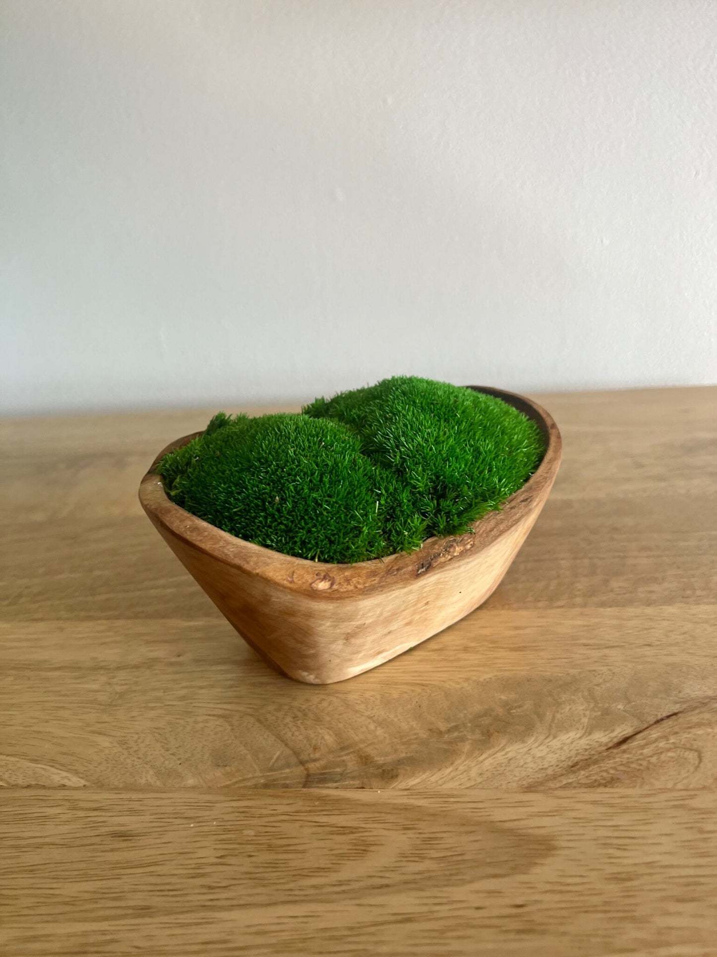Preserved Pole Moss Centerpiece | Olive Wood Bowl, Home Decor