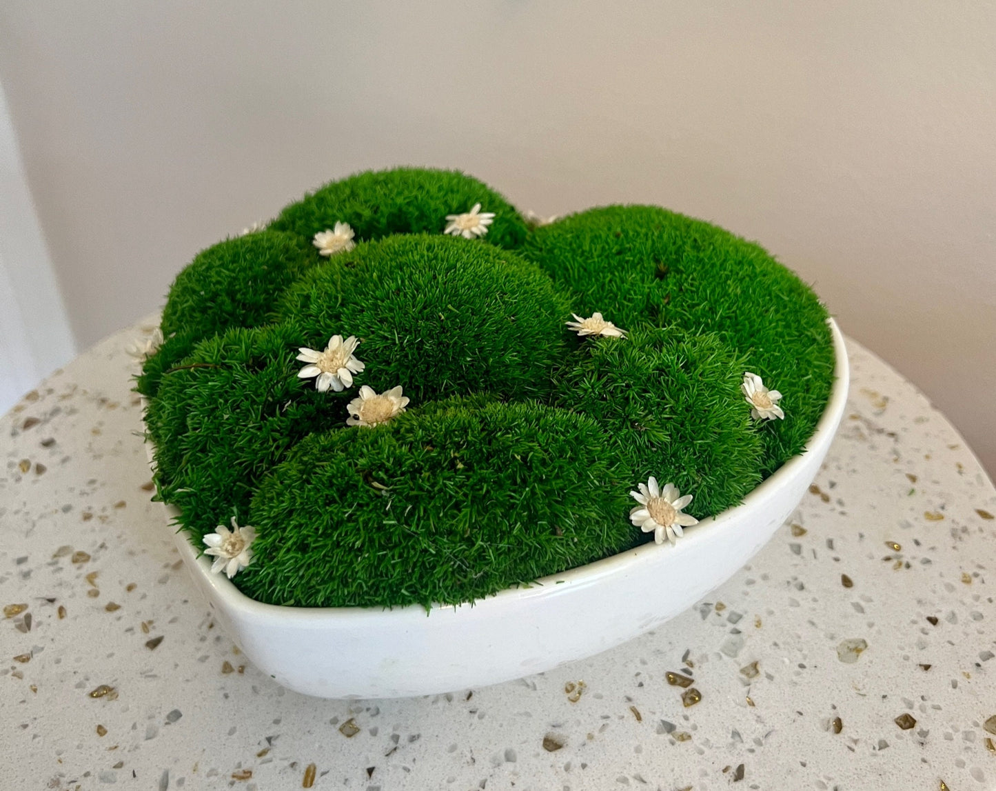 MOSS CENTREPIECE | Pole Moss | Moss Heart Bowl | Preserved Moss Gift  | Moss Bowl | One of a Kind | Green Pole Moss | Wedding Gift