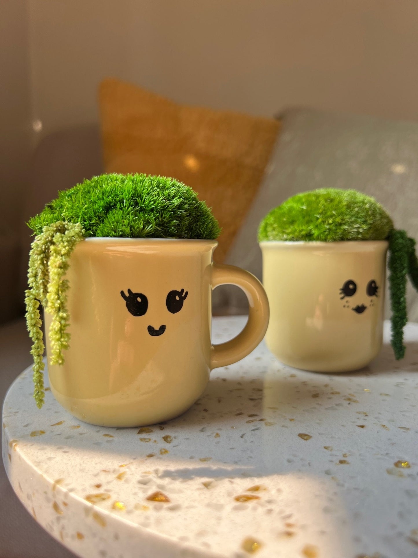 Preserved Moss Mini Centerpiece: Espresso Cup with Fern | USA - TARIFF FREE