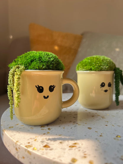 Preserved Moss Mini Centerpiece: Espresso Cup with Fern | USA - TARIFF FREE