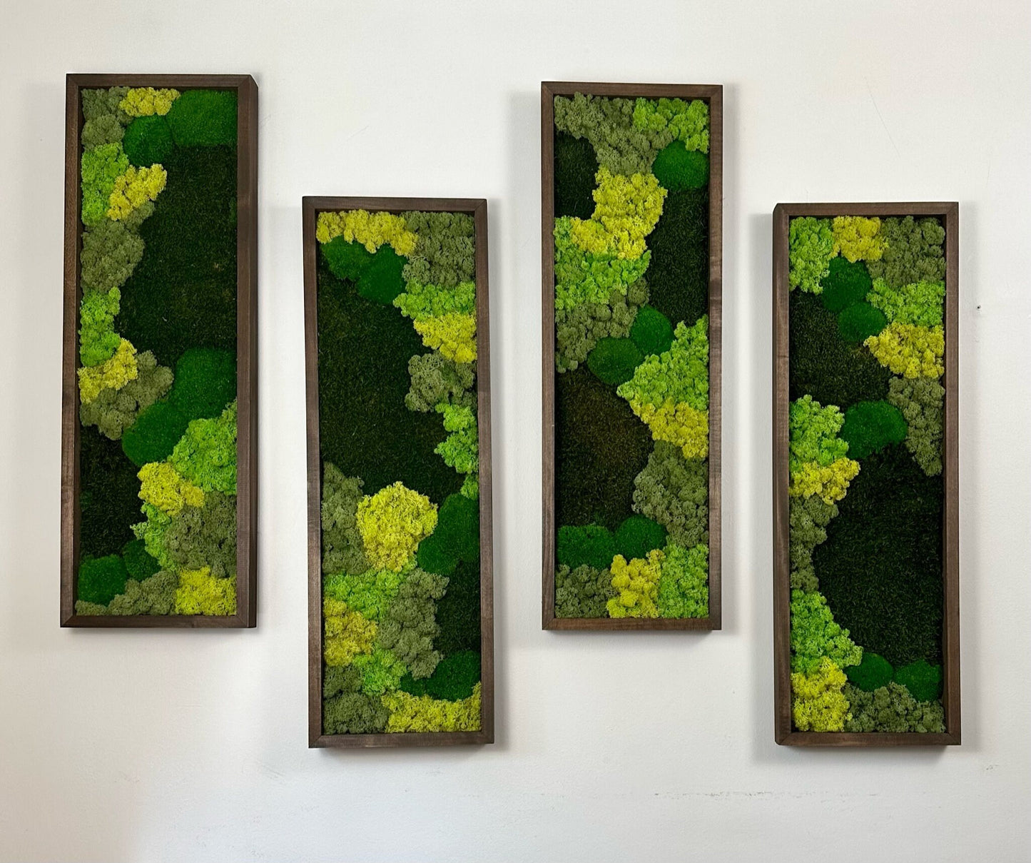 Preserved Reindeer Moss Wall Art: Rectangle Wood Frame, Green Moss Set | USA - TARIFF FREE