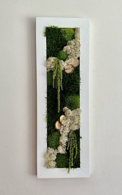 Framed Preserved Moss Wall Art: Reindeer & Pole Moss Decor | USA - TARIFF FREE