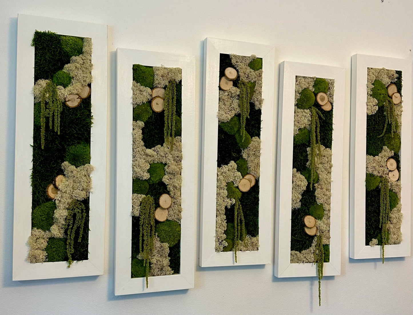 Framed Preserved Moss Wall Art: Reindeer & Pole Moss Decor | USA - TARIFF FREE