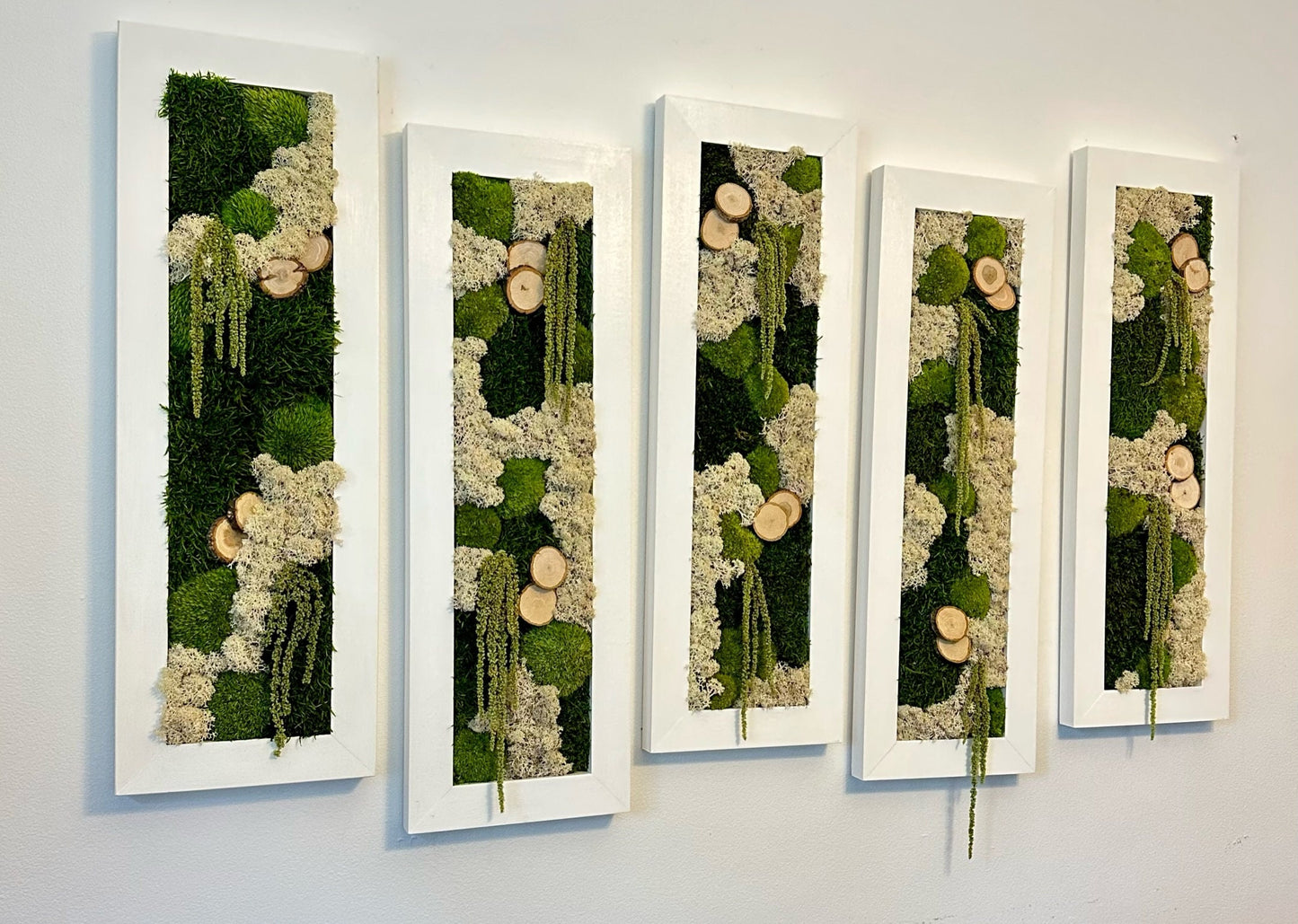 Framed Preserved Moss Wall Art: Reindeer & Pole Moss Decor | USA - TARIFF FREE