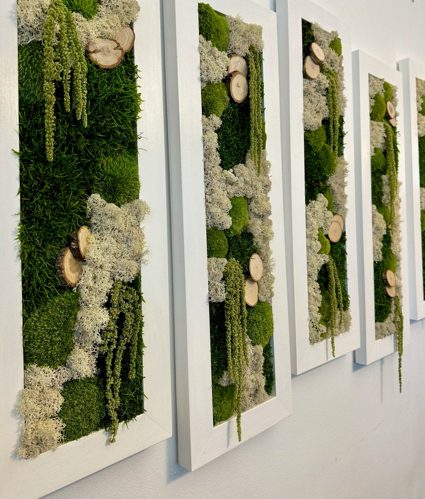 Framed Preserved Moss Wall Art: Reindeer & Pole Moss Decor | USA - TARIFF FREE