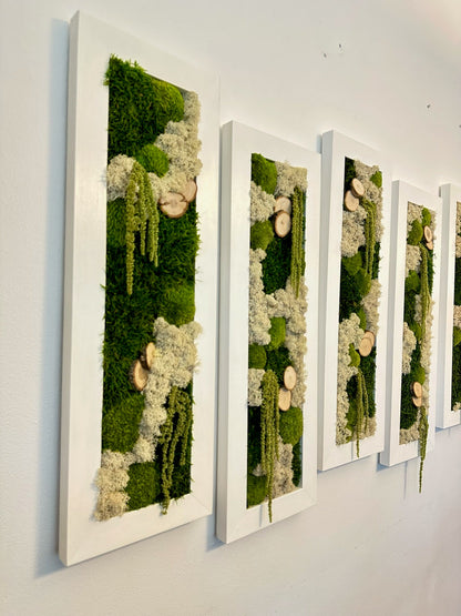 Framed Preserved Moss Wall Art: Reindeer & Pole Moss Decor | USA - TARIFF FREE