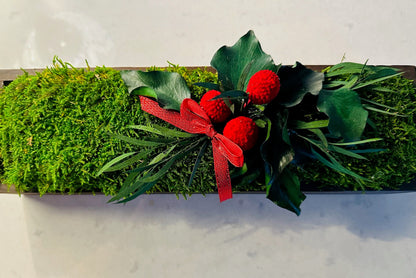 Preserved Moss Centerpiece | Olive Wood, Reindeer Moss Decor