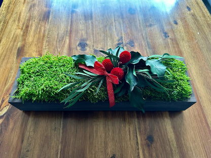 Preserved Moss Centerpiece | Olive Wood, Reindeer Moss Decor