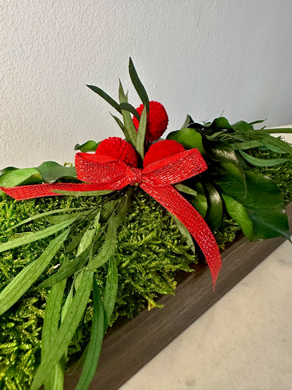 Preserved Moss Centerpiece | Olive Wood, Reindeer Moss Decor