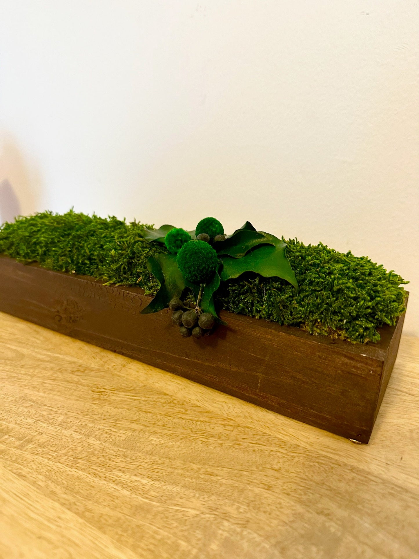 Moss Centerpiece | Sheet Moss | Moss Planter | Preserved Moss Flowers  | Wood Centerpiece | One of a Kind | Gift | Christmas