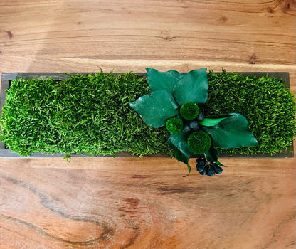 Moss Centerpiece | Sheet Moss | Moss Planter | Preserved Moss Flowers  | Wood Centerpiece | One of a Kind | Gift | Christmas
