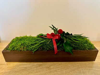 Preserved Moss Centerpiece | Olive Wood, Reindeer Moss Decor