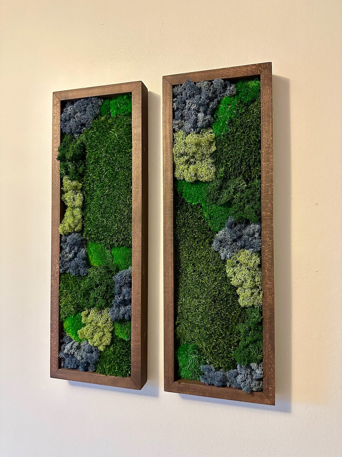 Framed Preserved Moss Wall Art: Reindeer & Pole Moss Set | USA - TARIFF FREE
