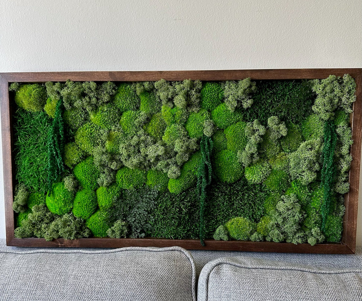 Preserved Moss Wall Art: Reindeer & Sheet Moss, Wood Frame | USA - TARIFF FREE