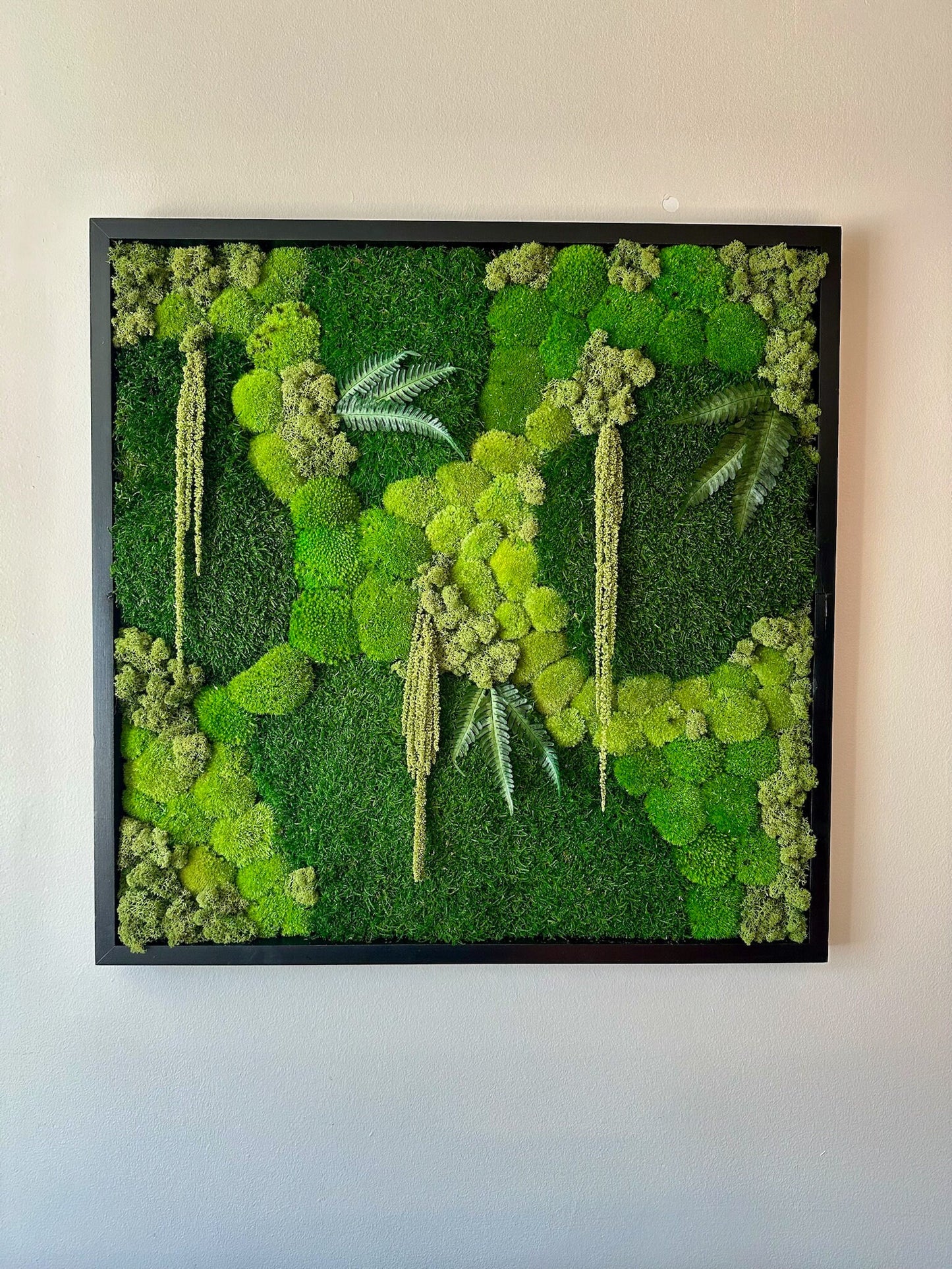 Moss Wall Art | Preserved Moss Art | Moss Wall Decor | Wood Frame Sets | Large Square Single - Four Set | 30 “ by 30”