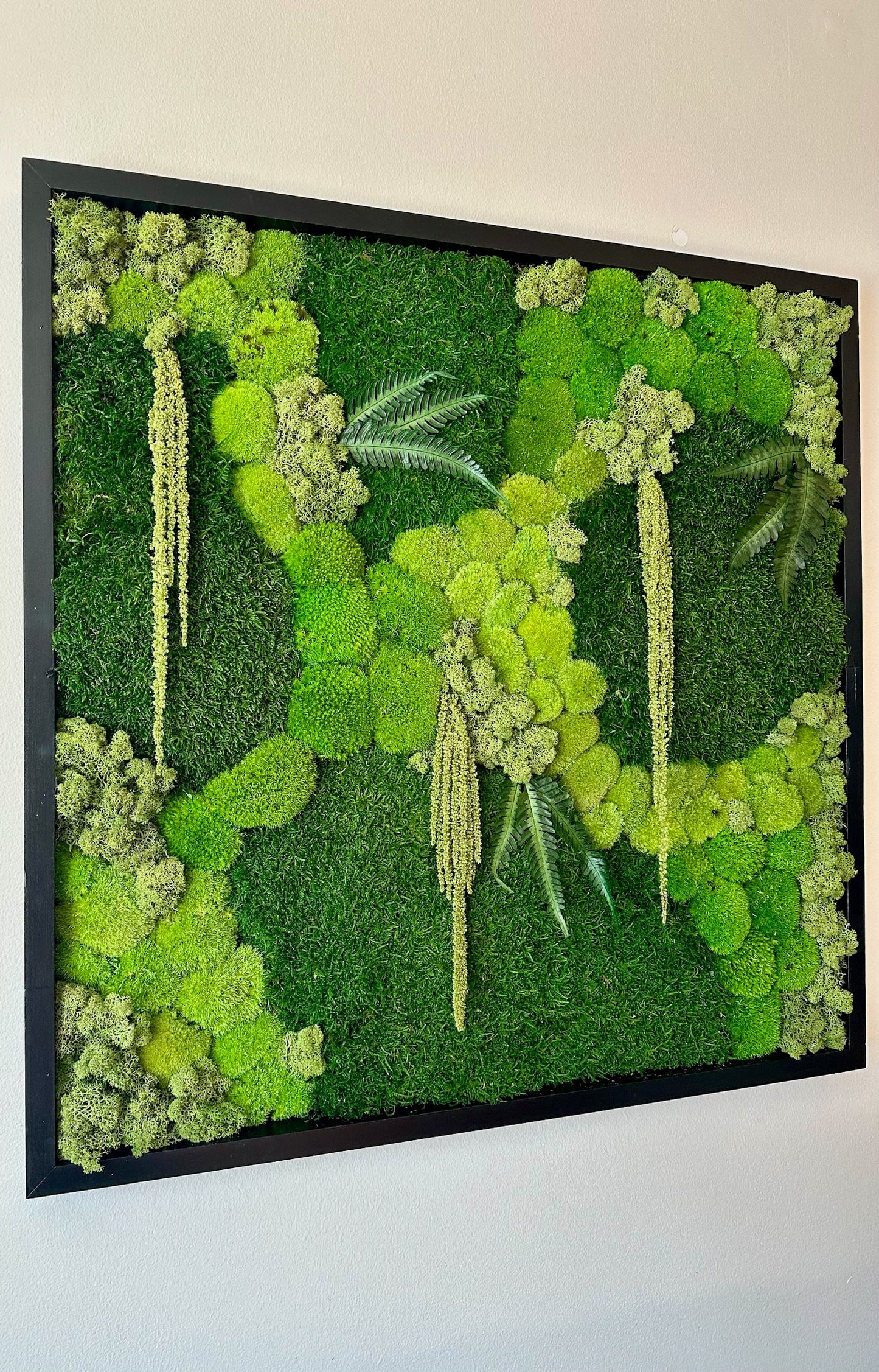Preserved Moss Wall Art: 30" Square Wood Frame Decor | USA - TARIFF FREE
