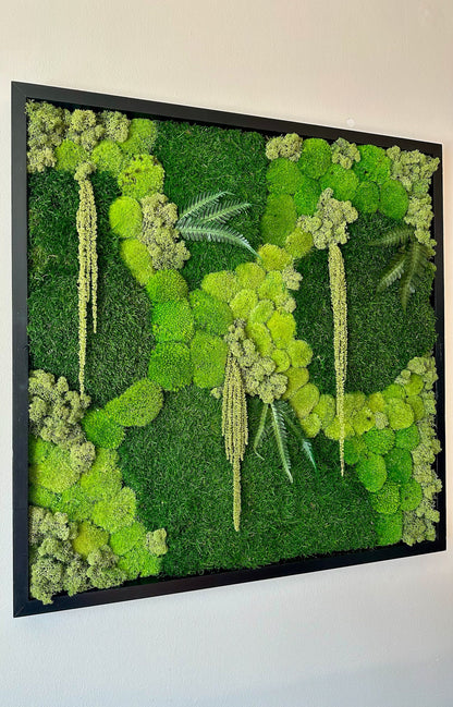 Preserved Moss Wall Art: 30" Square Wood Frame Decor | USA - TARIFF FREE